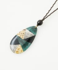 NK2AV06090 GIANNI LO GIUDICE(ジャンニ ロ ジュディチェ) [日本製]スネーク柄パッチワーク風ワントップネックレス グリーン