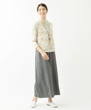 NK2AV06090 GIANNI LO GIUDICE(ジャンニ ロ ジュディチェ) [日本製]スネーク柄パッチワーク風ワントップネックレス アイボリー