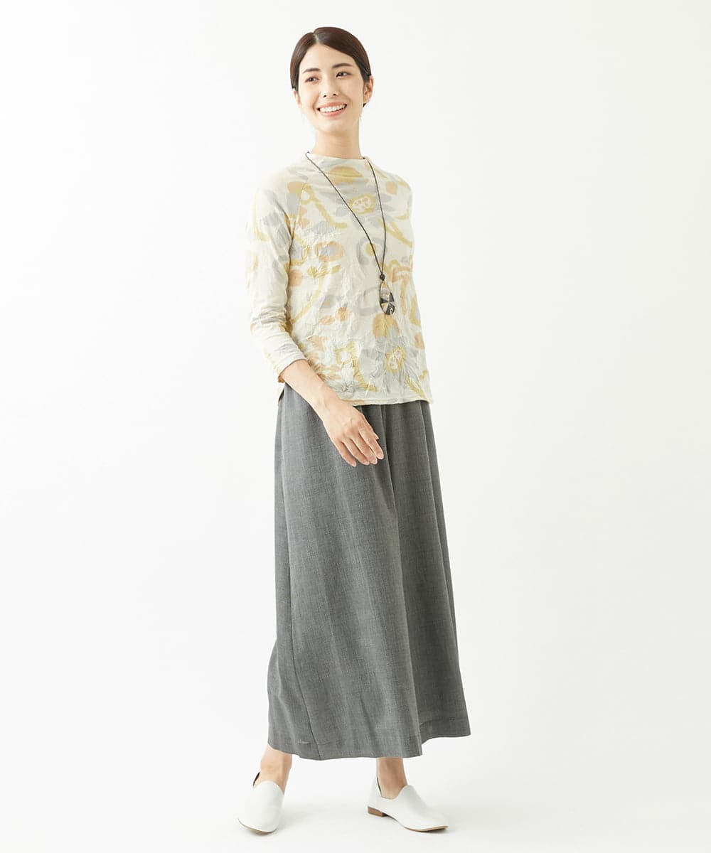 NK2AV06090 GIANNI LO GIUDICE(ジャンニ ロ ジュディチェ) [日本製]スネーク柄パッチワーク風ワントップネックレス アイボリー