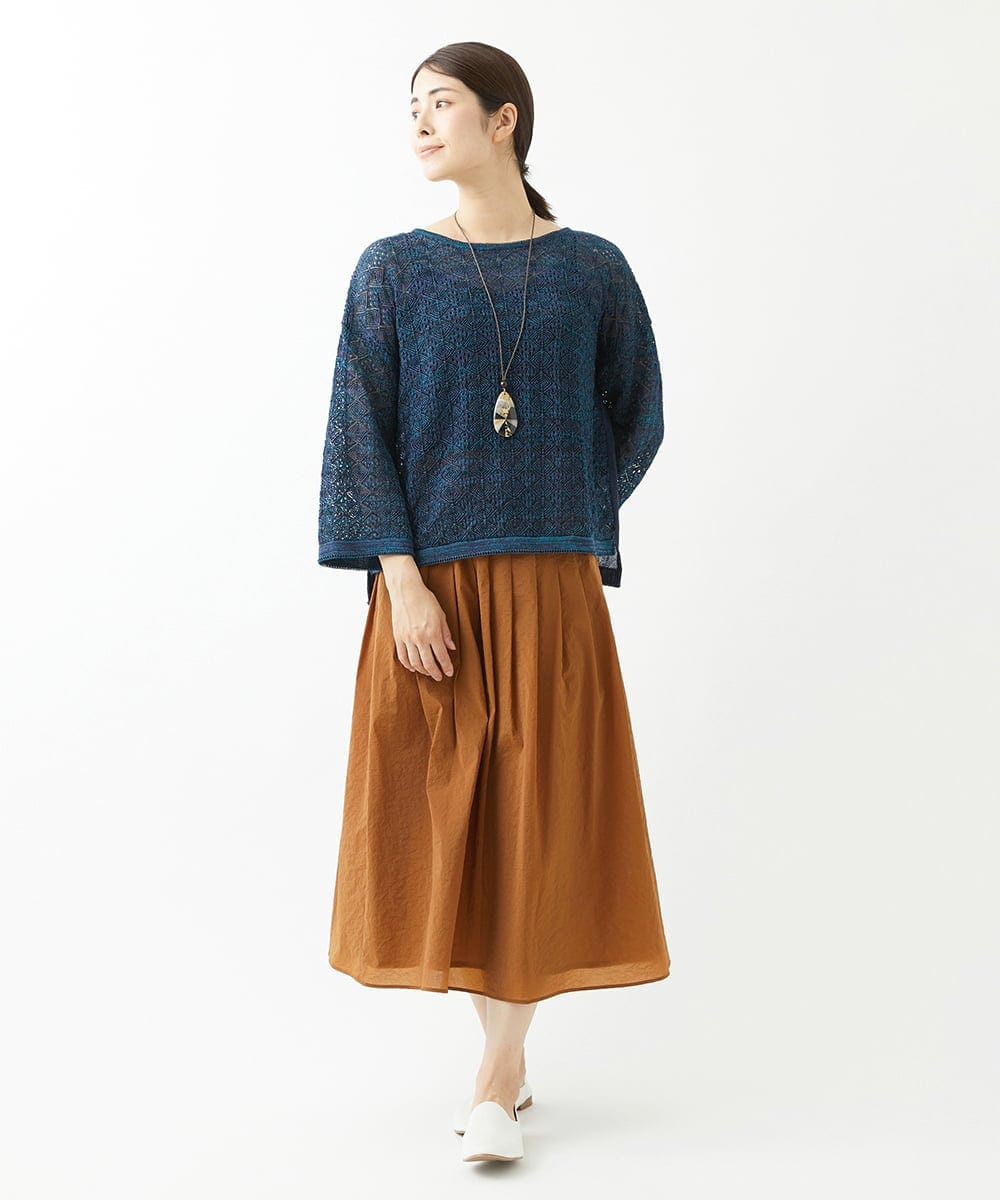NK2AV06090 GIANNI LO GIUDICE(ジャンニ ロ ジュディチェ) [日本製]スネーク柄パッチワーク風ワントップネックレス アイボリー