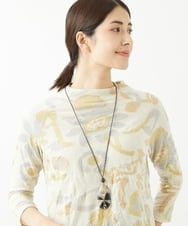 NK2AV06090 GIANNI LO GIUDICE(ジャンニ ロ ジュディチェ) [日本製]スネーク柄パッチワーク風ワントップネックレス アイボリー