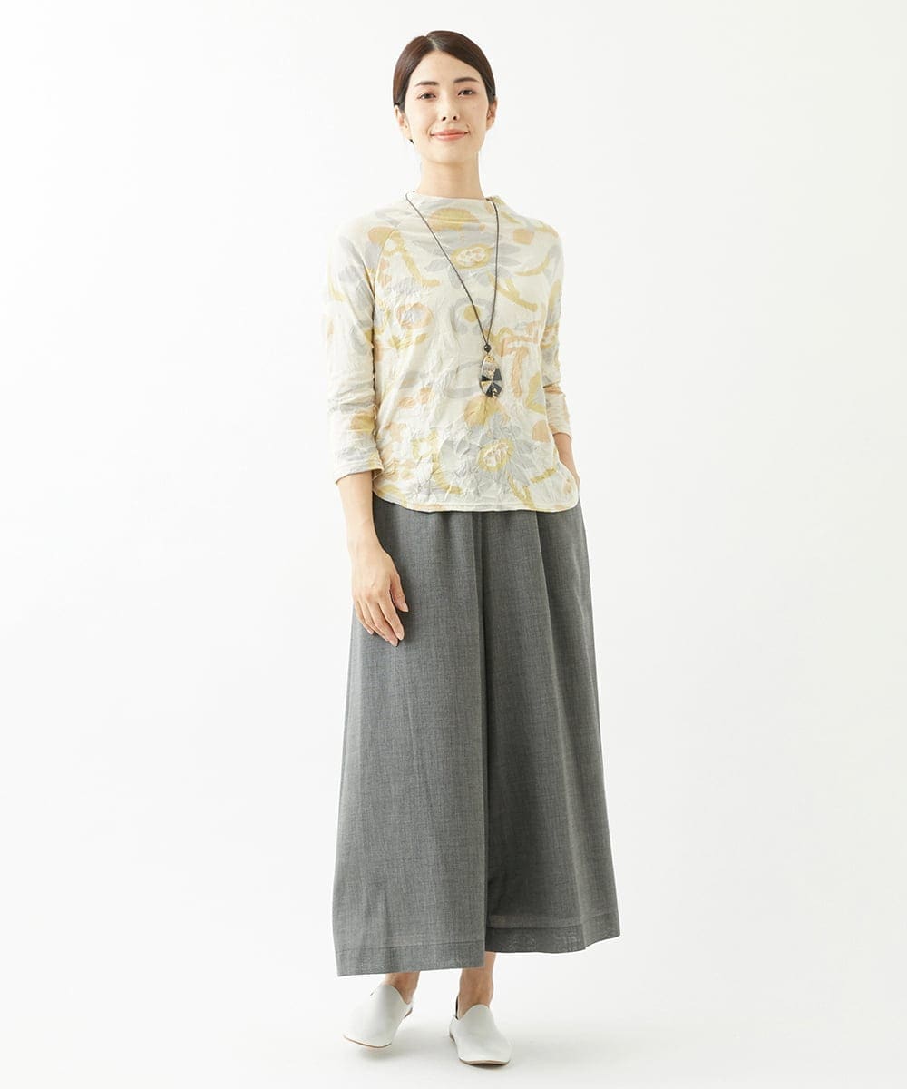 NK2AV06090 GIANNI LO GIUDICE(ジャンニ ロ ジュディチェ) [日本製]スネーク柄パッチワーク風ワントップネックレス アイボリー