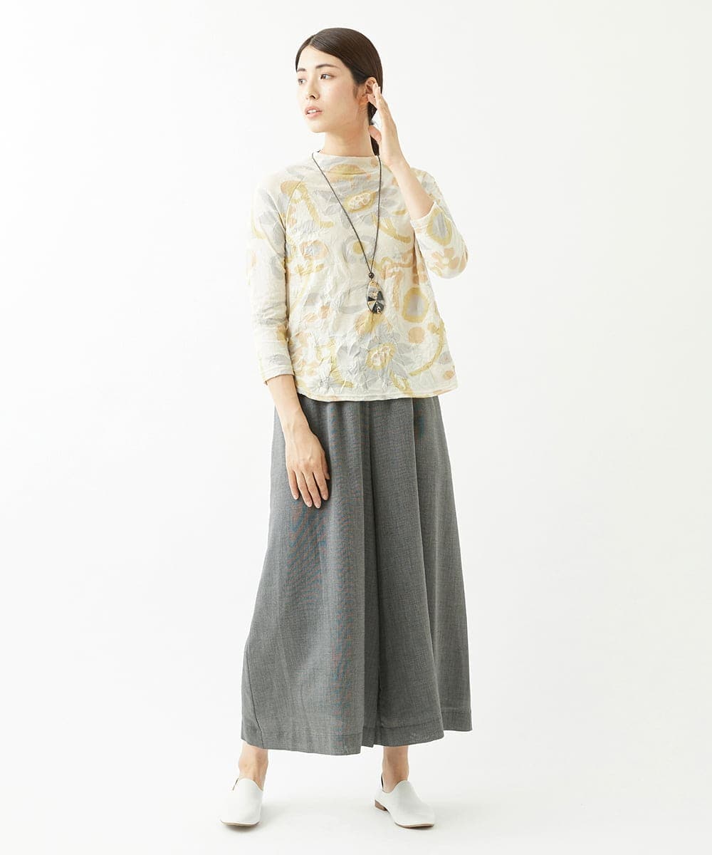 NK2AV06090 GIANNI LO GIUDICE(ジャンニ ロ ジュディチェ) [日本製]スネーク柄パッチワーク風ワントップネックレス アイボリー