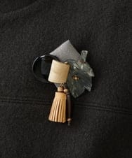 NK2AW05090 GIANNI LO GIUDICE(ジャンニ ロ ジュディチェ) [日本製]木の葉ブローチ ブラウン