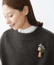 NK2AW05090 GIANNI LO GIUDICE(ジャンニ ロ ジュディチェ) [日本製]木の葉ブローチ ブラウン