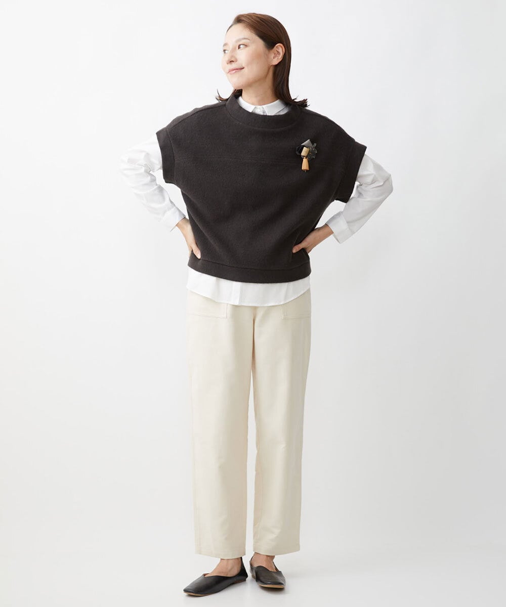 NK2AW05090 GIANNI LO GIUDICE(ジャンニ ロ ジュディチェ) [日本製]木の葉ブローチ ブラウン