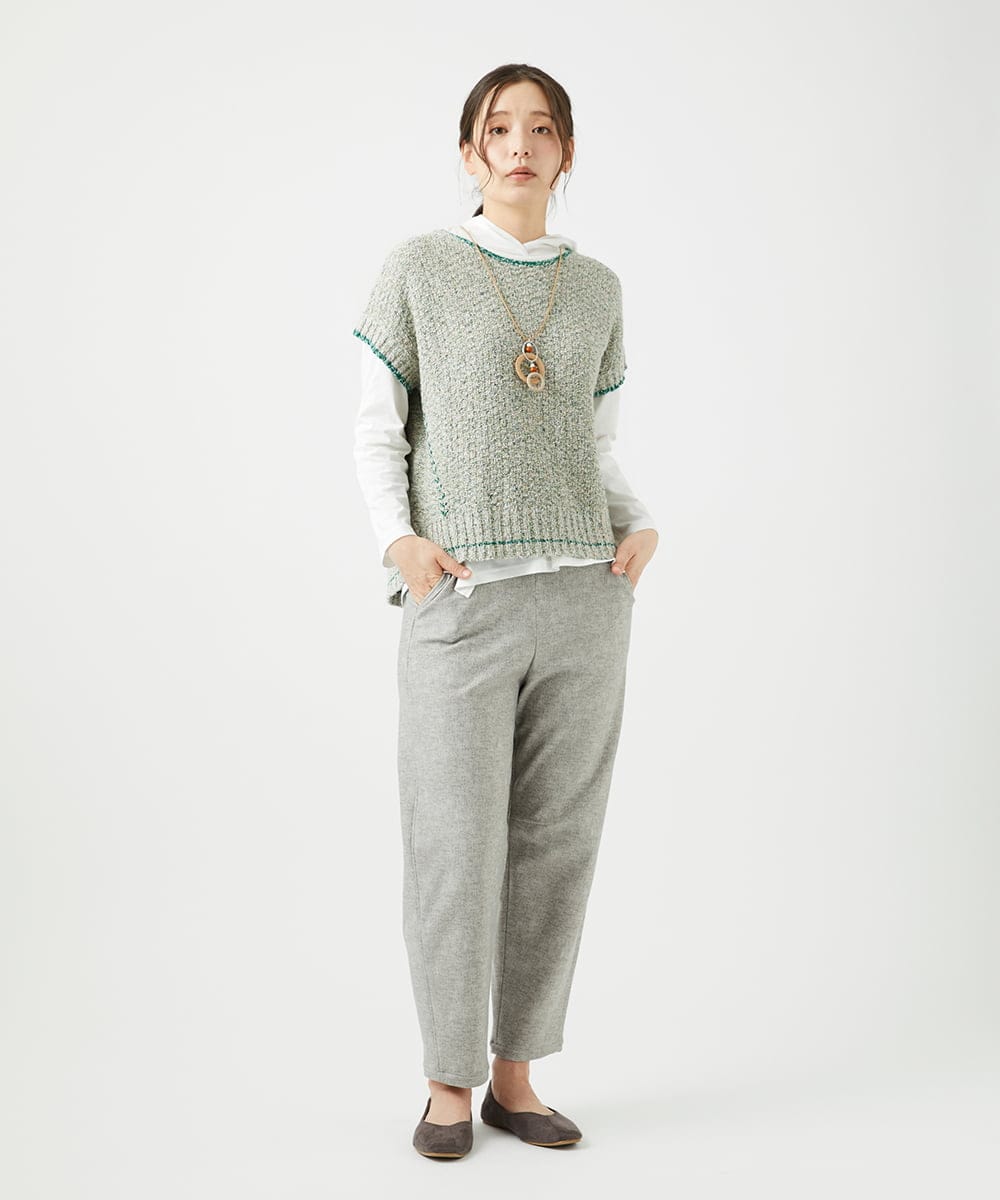 NK2ED01100 GIANNI LO GIUDICE(ジャンニ ロ ジュディチェ) リングテープトップネックレス ベージュ