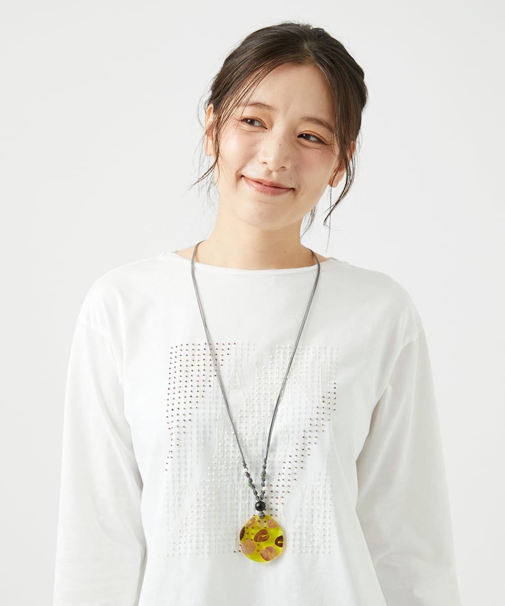 NK2ED03100 GIANNI LO GIUDICE(ジャンニ ロ ジュディチェ) シェルレジンネックレス イエロー