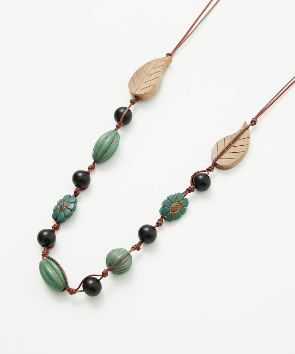 NK2ED04090 GIANNI LO GIUDICE(ジャンニ ロ ジュディチェ) リーフフラワーネックレス グリーン