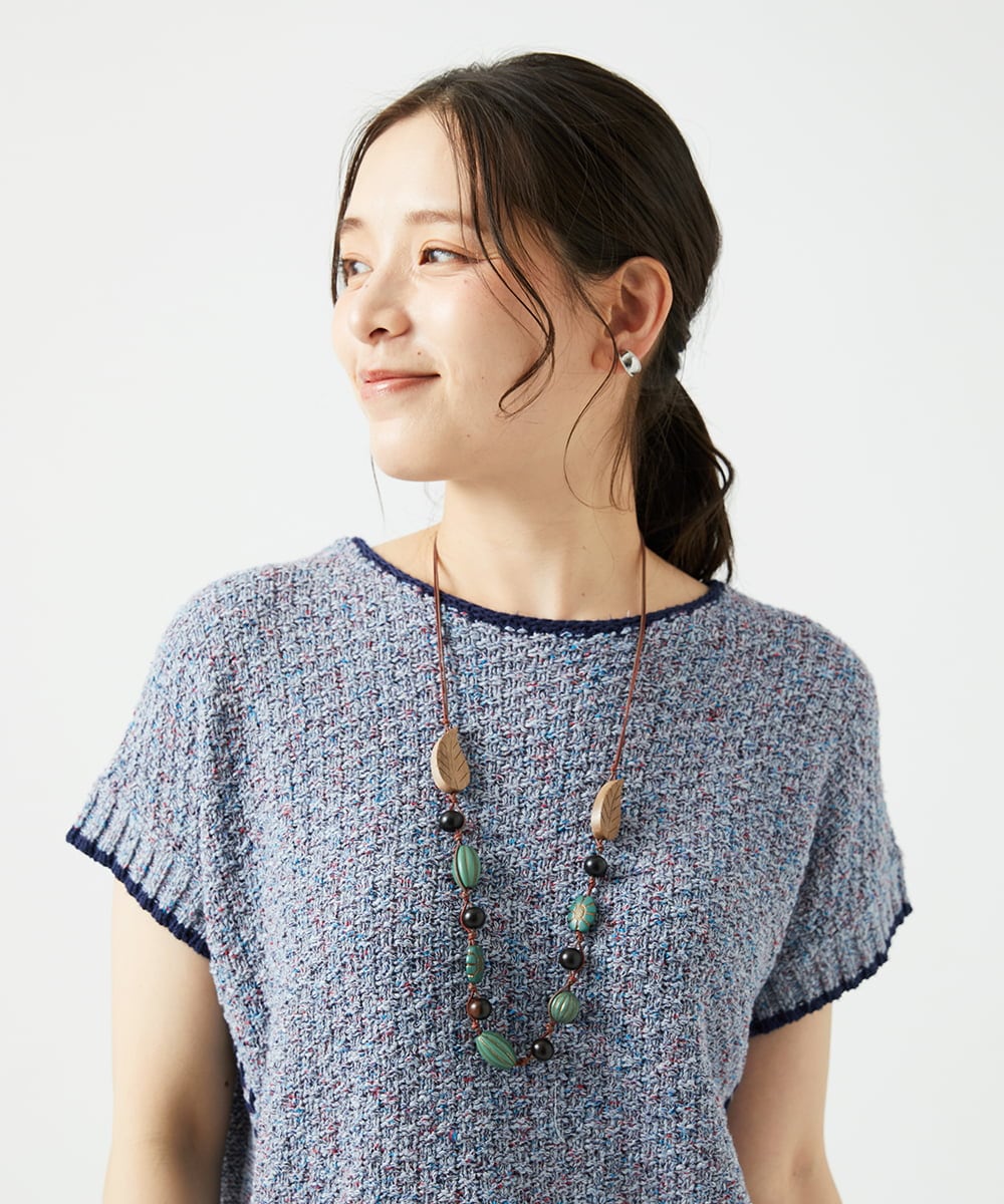 NK2ED04090 GIANNI LO GIUDICE(ジャンニ ロ ジュディチェ) リーフフラワーネックレス グリーン