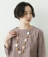 NK2ET06080 GIANNI LO GIUDICE(ジャンニ ロ ジュディチェ) ブラフマーシェル風パーツネックレス オフホワイト