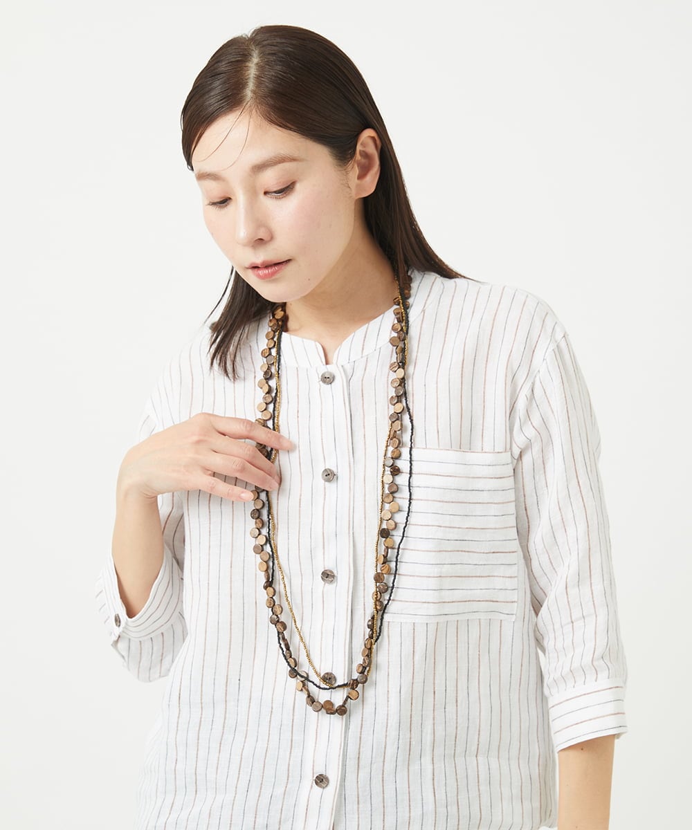 NK2GA22110 GIANNI LO GIUDICE(ジャンニ ロ ジュディチェ) ウッドビーズネックレス ブラウン