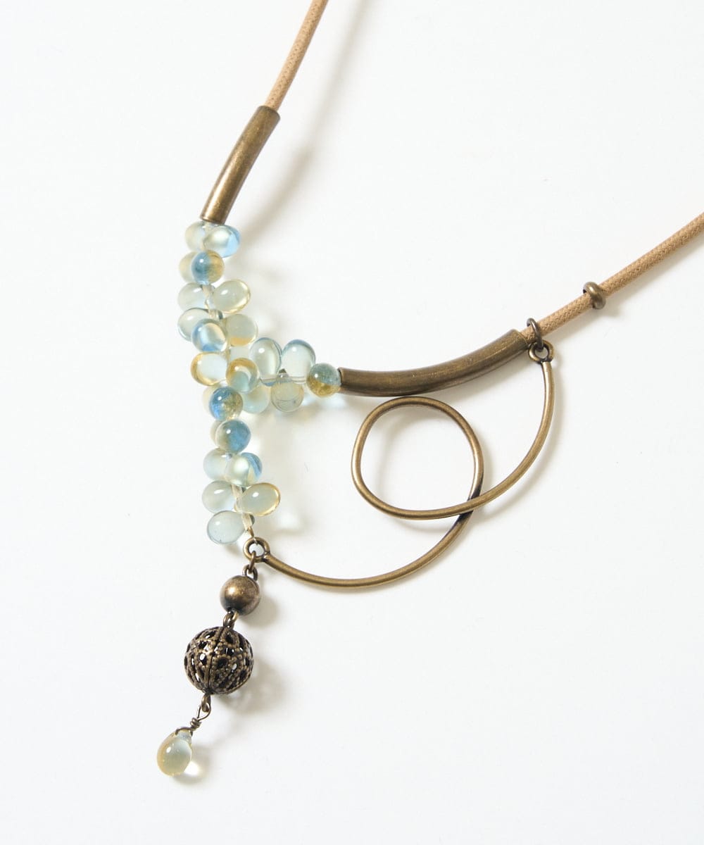 NK2GE40100 GIANNI LO GIUDICE(エミリオ ロバ) [日本製]ガラスビーズネックレス ライトブルー