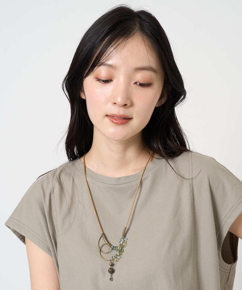 NK2GE40100 GIANNI LO GIUDICE(エミリオ ロバ) [日本製]ガラスビーズネックレス ライトブルー