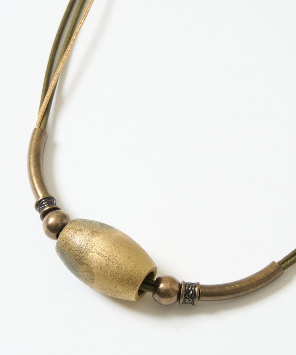 NK2GE41100 GIANNI LO GIUDICE(ジャンニ ロ ジュディチェ) [洗える]グラデーションウッドネックレス ゴールド