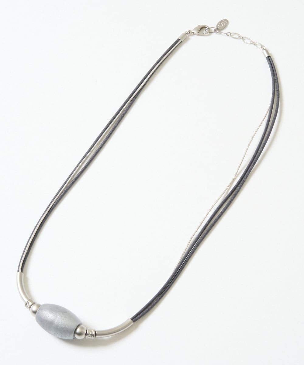 NK2GE41100 GIANNI LO GIUDICE(ジャンニ ロ ジュディチェ) [洗える]グラデーションウッドネックレス シルバー