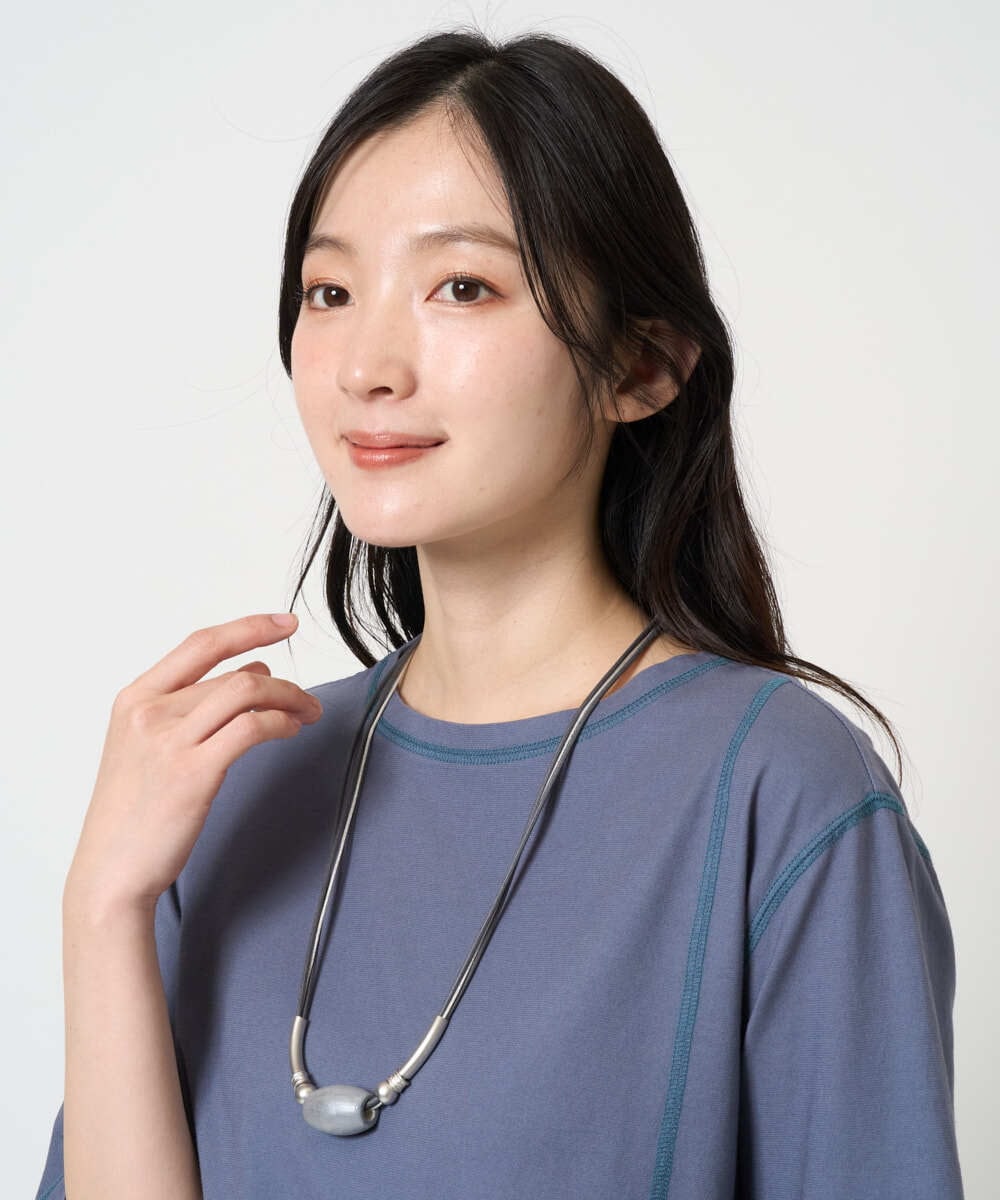 NK2GE41100 GIANNI LO GIUDICE(ジャンニ ロ ジュディチェ) [洗える]グラデーションウッドネックレス シルバー