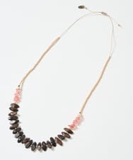 NK2GE42090 GIANNI LO GIUDICE(ジャンニ ロ ジュディチェ) [日本製]ウッド＆ストーンビーズネックレス ピンク