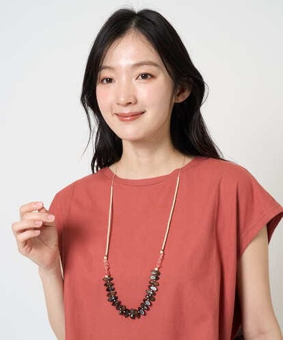 NK2GE42090 GIANNI LO GIUDICE [日本製]ウッド＆ストーンビーズネックレス