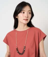 NK2GE42090 GIANNI LO GIUDICE(ジャンニ ロ ジュディチェ) [日本製]ウッド＆ストーンビーズネックレス ピンク