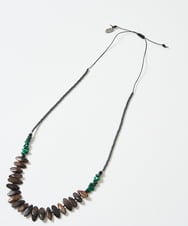 NK2GE42090 GIANNI LO GIUDICE(ジャンニ ロ ジュディチェ) [日本製]ウッド＆ストーンビーズネックレス グリーン