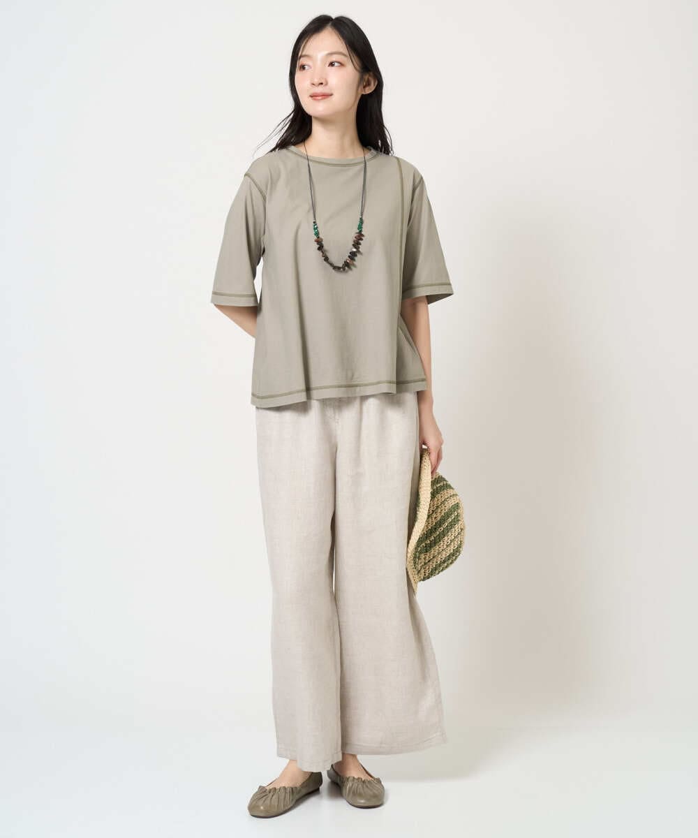 NK2GE42090 GIANNI LO GIUDICE(ジャンニ ロ ジュディチェ) [日本製]ウッド＆ストーンビーズネックレス グリーン