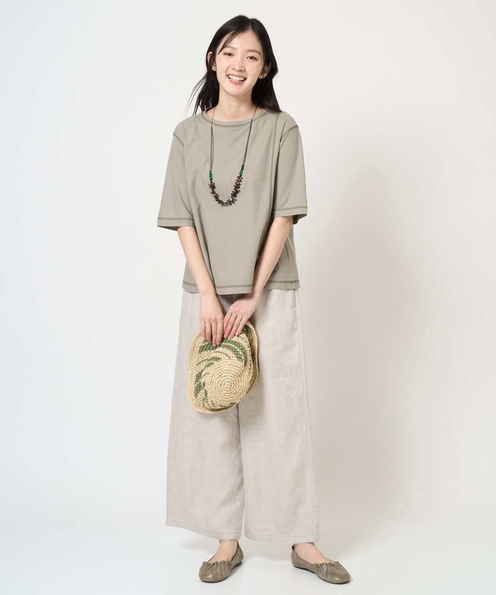 NK2GE42090 GIANNI LO GIUDICE(ジャンニ ロ ジュディチェ) [日本製]ウッド＆ストーンビーズネックレス グリーン