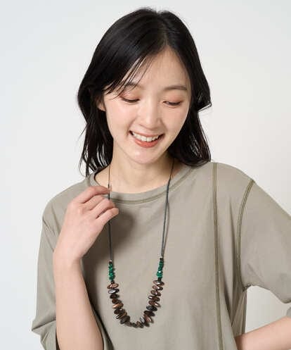 NK2GE42090 GIANNI LO GIUDICE [日本製]ウッド＆ストーンビーズネックレス