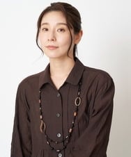 NK2GS01130 GIANNI LO GIUDICE(ジャンニ ロ ジュディチェ) [日本製]ウッドビーズネックレス ブラウン