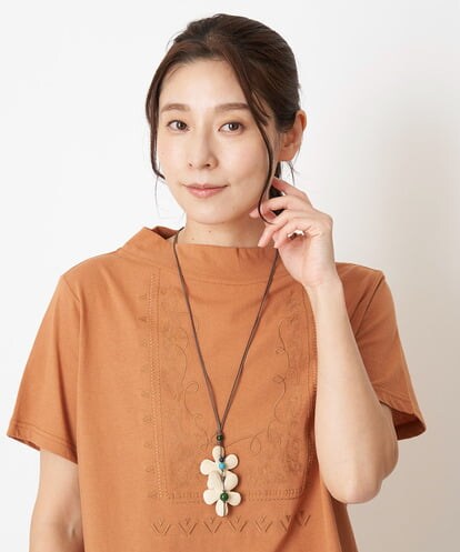 NK2GS03090 GIANNI LO GIUDICE [日本製]フラワーウッドパーツネックレス