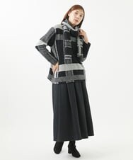 NK3AB53160 GIANNI LO GIUDICE(ジャンニ ロ ジュディチェ) [日本製]ウール混チェック柄ストール ブラック