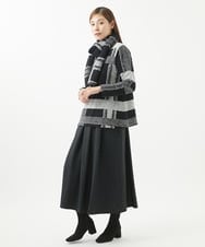 NK3AB53160 GIANNI LO GIUDICE(ジャンニ ロ ジュディチェ) [日本製]ウール混チェック柄ストール ブラック