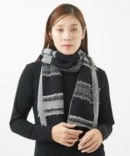 NK3AB53160 GIANNI LO GIUDICE(ジャンニ ロ ジュディチェ) [日本製]ウール混チェック柄ストール ブラック