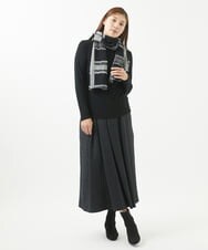 NK3AB53160 GIANNI LO GIUDICE(ジャンニ ロ ジュディチェ) [日本製]ウール混チェック柄ストール ブラック