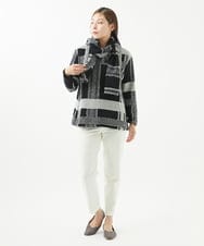 NK3AB53160 GIANNI LO GIUDICE(ジャンニ ロ ジュディチェ) [日本製]ウール混チェック柄ストール ブラック