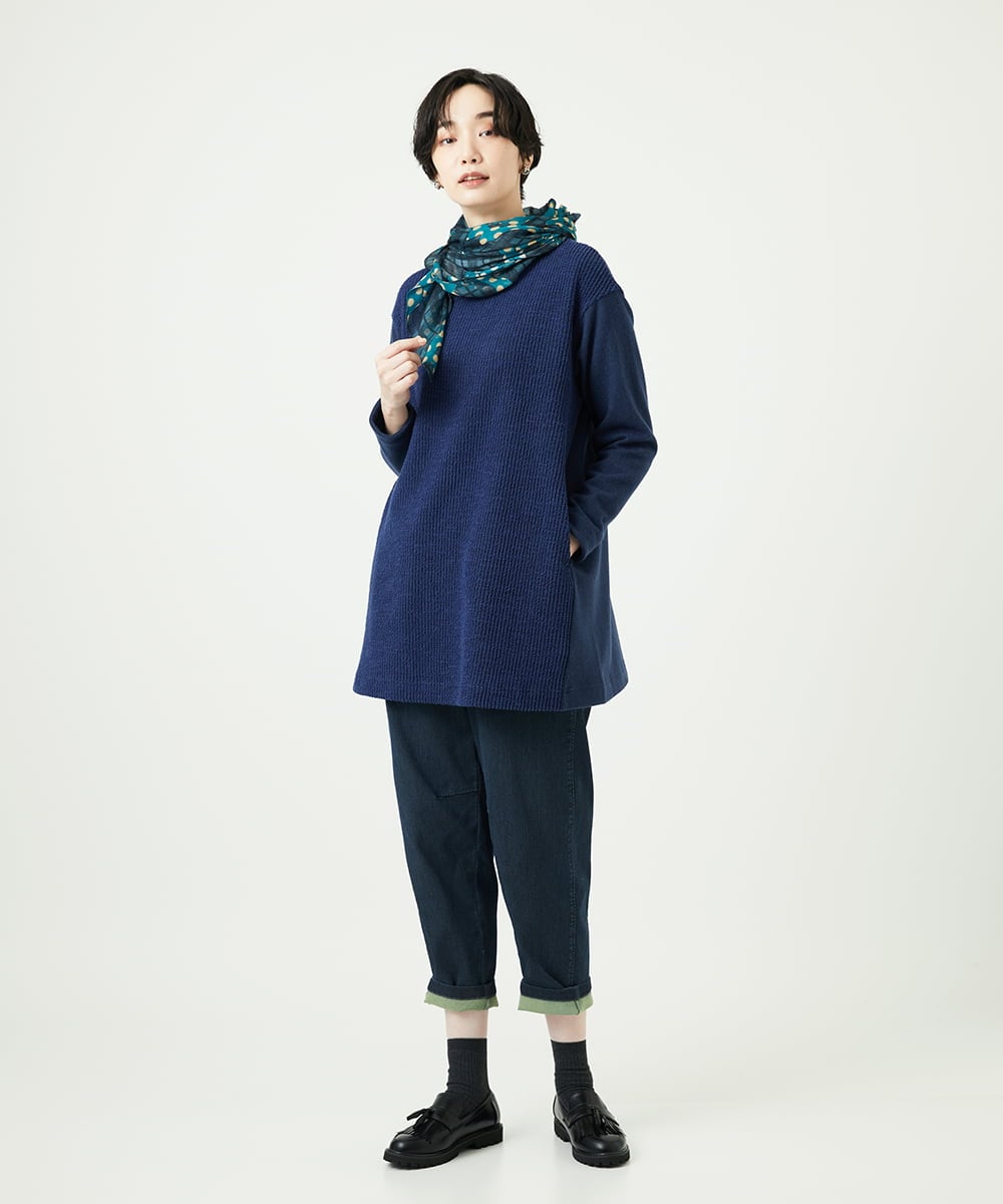 NK3AE11150 GIANNI LO GIUDICE(ジャンニ ロ ジュディチェ) [洗える]モダールカシミヤイタリアプリントストール ブルー