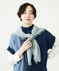 NK3AE14130 GIANNI LO GIUDICE(ジャンニ ロ ジュディチェ) [洗える]トライアングルストール ライトグリーン