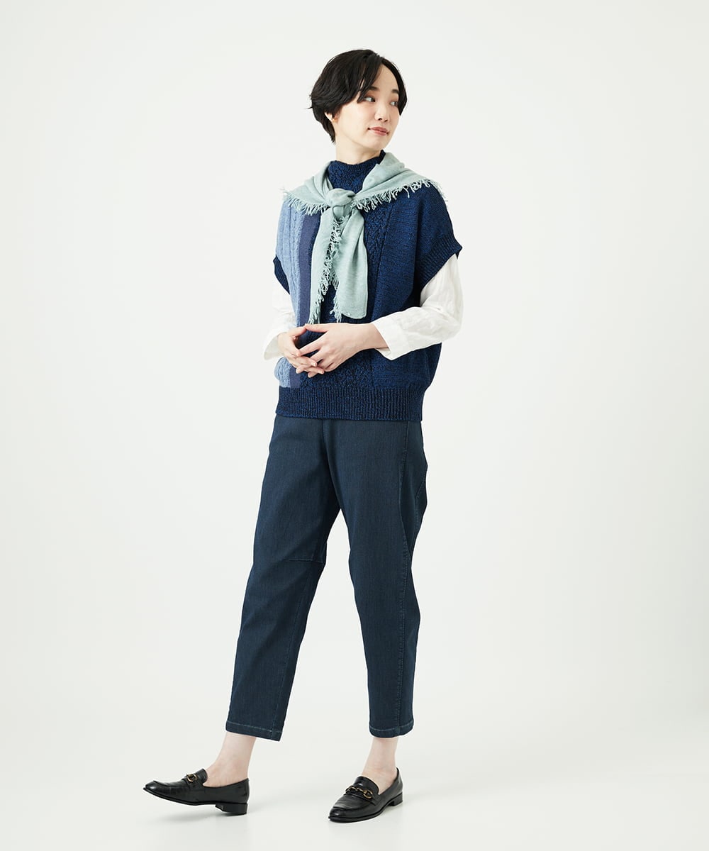 NK3AE14130 GIANNI LO GIUDICE(ジャンニ ロ ジュディチェ) [洗える]トライアングルストール ライトグリーン
