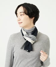 NK3AE15100 GIANNI LO GIUDICE(ジャンニ ロ ジュディチェ) [洗える]カラーブロックストール ブラック