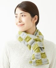 NK3AV07130 GIANNI LO GIUDICE(ジャンニ ロ ジュディチェ) シャーリングブロックストール ライトグリーン