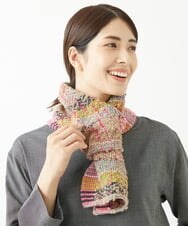 NK3AV08130 GIANNI LO GIUDICE(ジャンニ ロ ジュディチェ) シャーリングツィードストール ピンク