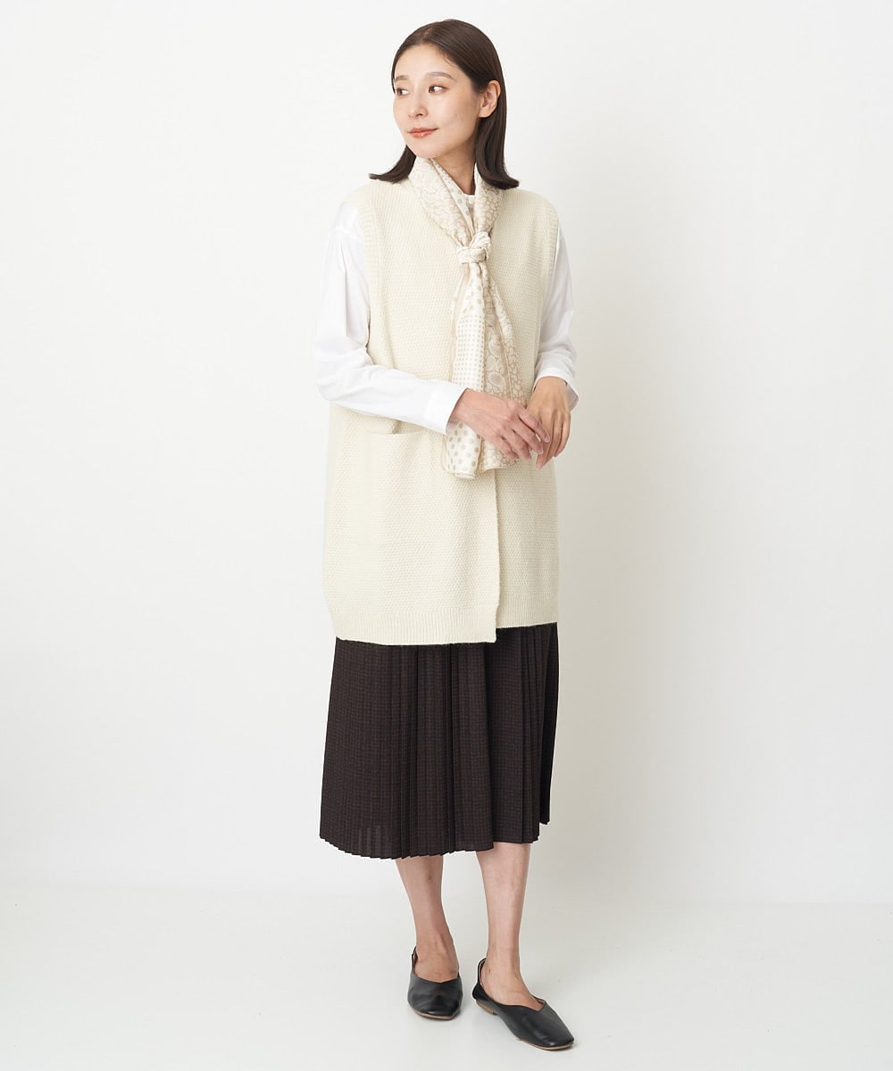 NK3AV11050 GIANNI LO GIUDICE(ジャンニ ロ ジュディチェ) ドットバンダナスカーフ ベージュ