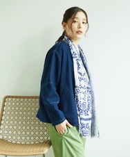 NK3ED01130 GIANNI LO GIUDICE(ジャンニ ロ ジュディチェ) サラサストライプストール グリーン