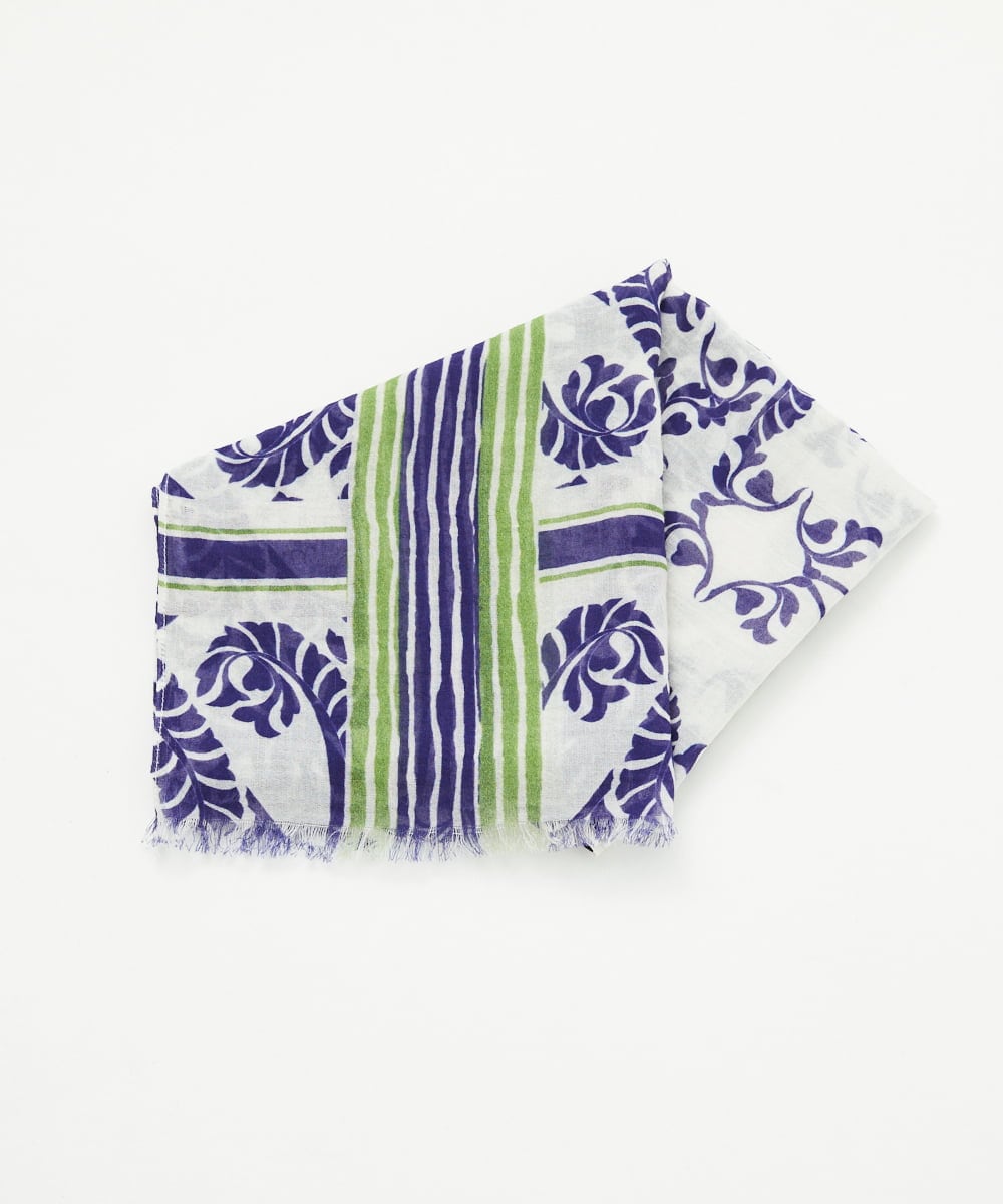 NK3ED01130 GIANNI LO GIUDICE(ジャンニ ロ ジュディチェ) サラサストライプストール グリーン