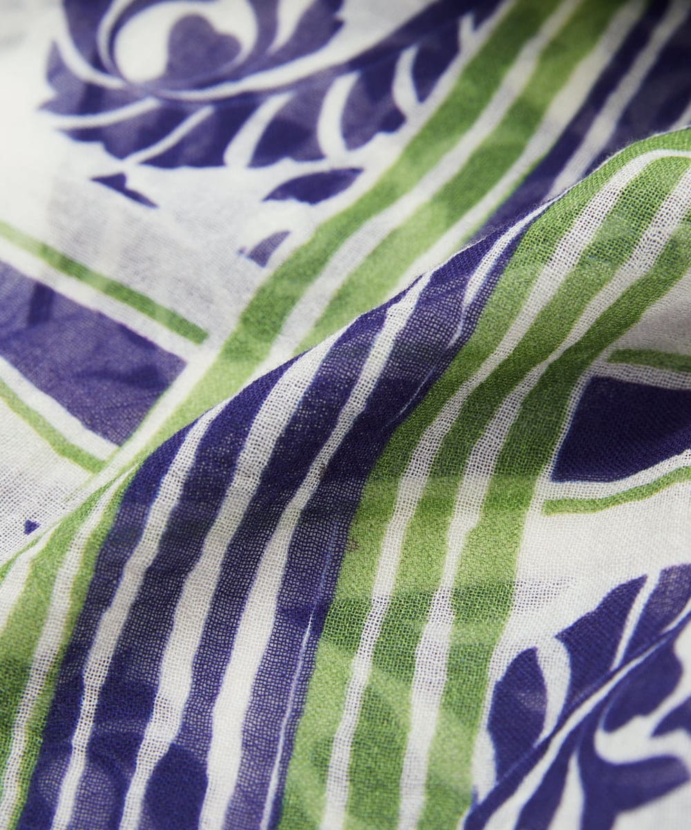 NK3ED01130 GIANNI LO GIUDICE(ジャンニ ロ ジュディチェ) サラサストライプストール グリーン