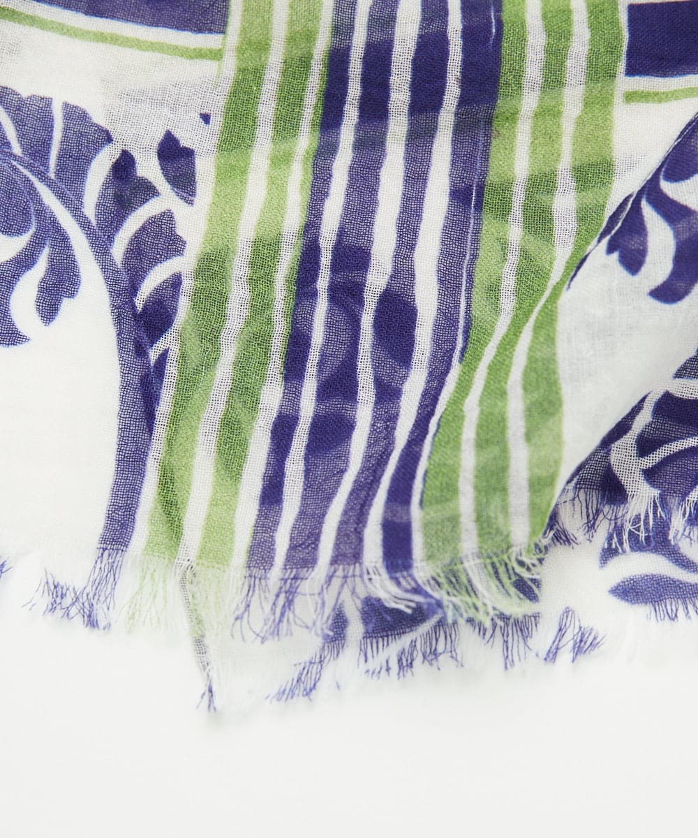 NK3ED01130 GIANNI LO GIUDICE(ジャンニ ロ ジュディチェ) サラサストライプストール グリーン