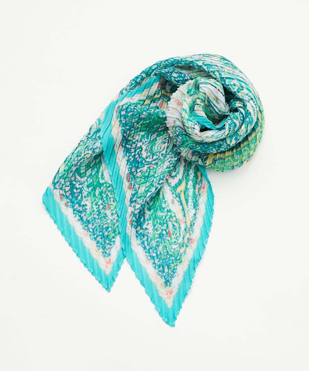 NK3ED02100 GIANNI LO GIUDICE(ジャンニ ロ ジュディチェ) マルチサラサプリーツストール イエロー