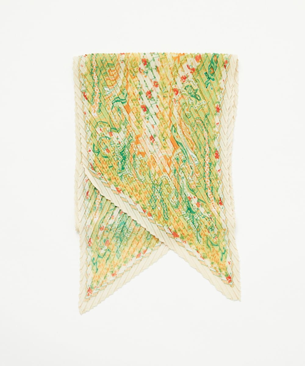 NK3ED02100 GIANNI LO GIUDICE(ジャンニ ロ ジュディチェ) マルチサラサプリーツストール イエロー