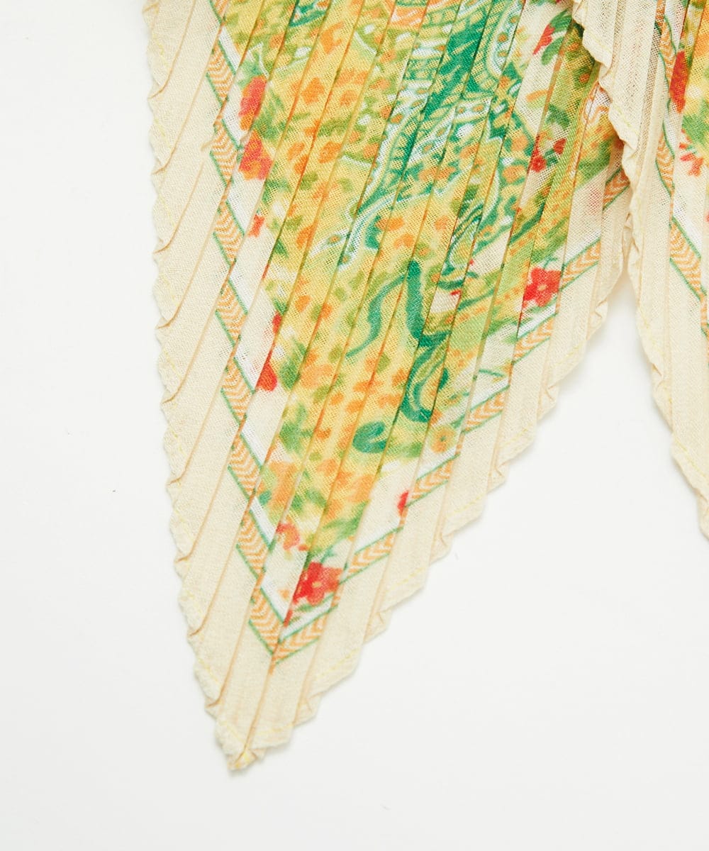 NK3ED02100 GIANNI LO GIUDICE(ジャンニ ロ ジュディチェ) マルチサラサプリーツストール イエロー