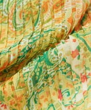 NK3ED02100 GIANNI LO GIUDICE(ジャンニ ロ ジュディチェ) マルチサラサプリーツストール イエロー